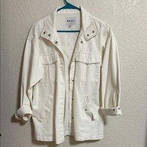 Na-Kd Women's Cream Jean Jacket